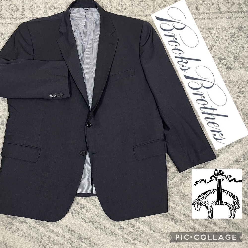 Brooks Brothers Explorer Traditional Blazer Men 50R Charcoal Wool Sport Coat